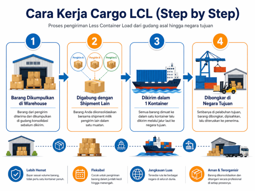 Cara Kerja Cargo LCL (Step by Step)